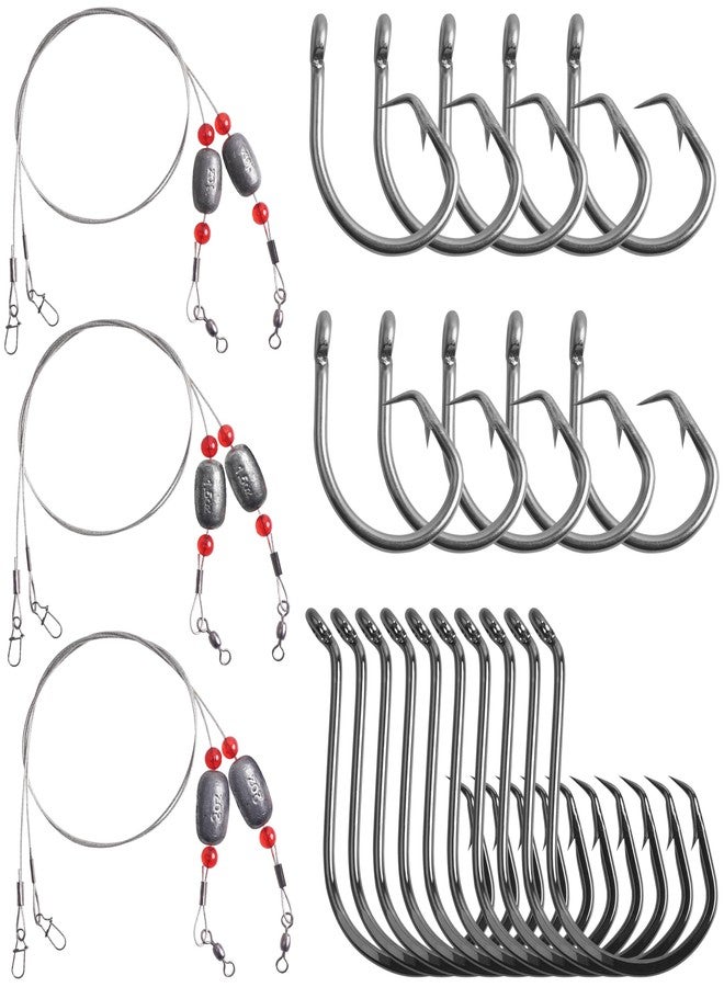 SILANON Saltwater Grouper Snapper Rigs Carolina Rig Bottom Surf Fishing Rigs with Egg Sinkers Weight Circle Hooks for Catfish Flounder Redfish Grouper Halibut Striper - Image 1
